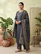 Blue Printed Straight Kurta Set With Dupatta for Women