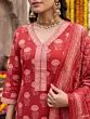 Red Printed Straight Kurta Set With Dupatta for Women