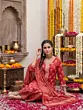 Red Printed Straight Kurta Set With Dupatta for Women