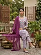 Off White Printed Straight Kurta Set With Dupatta for Women