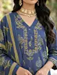 Blue Printed Straight Kurta Set With Dupatta for Women