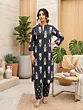 Black Printed Straight Kurta & Trouser Two Pices Set for Women