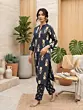 Black Printed Straight Kurta & Trouser Two Pices Set for Women
