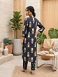 Black Printed Straight Kurta & Trouser Two Pices Set for Women