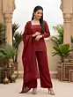 Maroon Printed Kurta with Palazzo & Dupatta Set for Women