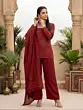 Maroon Printed Kurta with Palazzo & Dupatta Set for Women
