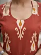 Rust Printed Kurta Set for Women