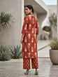 Rust Printed Kurta Set for Women
