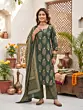 Green Printed Straight Kurta Set With Dupatta for Women