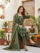 Green Printed Straight Kurta Set With Dupatta for Women