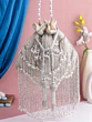 Silver Embellished Long Tassels Luxury Bridal Potli