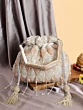Silver and Peach Handwork Luxury Potli Bag for Bride