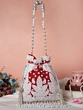 Red Thread Embroidered Luxury Bridal Bag