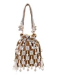 Women Brown Pearl Embroidered Stylish Potli Bag