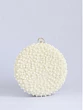 Pearl Embedded White Round Luxury Clutch