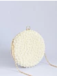 Pearl Embedded White Round Luxury Clutch