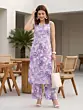 Purple Printed Straight Kurta With Palazzo for Women