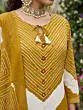 Yellow Printed Straight Kurta Set With Dupatta for Women