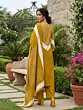 Yellow Printed Straight Kurta Set With Dupatta for Women