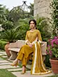 Yellow Printed Straight Kurta Set With Dupatta for Women