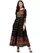 Women's Cotton Buta Print Black Anarkali Kurta