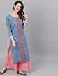 Women Blue printed straight kurta