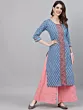 Women Blue printed straight kurta