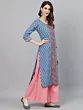 Women Blue printed straight kurta