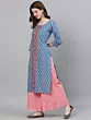 Women Blue printed straight kurta