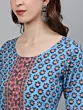 Women Blue printed straight kurta