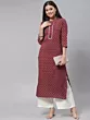 Women Floral Print Viscose Rayon Straight Kurta  (Maroon)