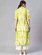 Women Dyed/Ombre Viscose Rayon A-line Kurta (Green)