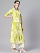 Women Dyed/Ombre Viscose Rayon A-line Kurta (Green)