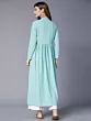 Women Embroidered Cotton Blend Frontslit Kurta (Light Green)