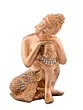Polyresin Golden Resting Buddha on Knee Statue