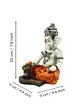 Orange Polyresin Lord Ganesha Murti performing Lord Shiv Pooja