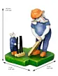 Multicolour Handcrafted Polyresin Lord Ganesha Playing Cricket with Mushak Idol