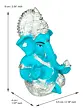 Silver Plated Blue Polyresin Ganesha Idol for Home, Temple, Office and Car Dashboard