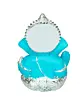 Silver Plated Blue Polyresin Ganesha Idol for Home, Temple, Office and Car Dashboard