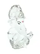 Silver Plated White Polyresin Ganesha Idol for Home, Temple, Office and Car Dashboard