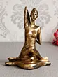 Golden Polyresin Lady in Gomukhasana or Cow Face Yoga Position Antique Look Handcrafted Decorative Showpiece