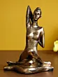 Golden Polyresin Lady in Gomukhasana or Cow Face Yoga Position Antique Look Handcrafted Decorative Showpiece