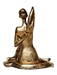 Golden Polyresin Lady in Gomukhasana or Cow Face Yoga Position Antique Look Handcrafted Decorative Showpiece