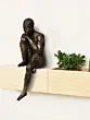 Brown Polyresin Man Sitting In Thinking Position Decorative Figurine