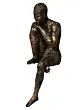 Brown Polyresin Man Sitting In Thinking Position Decorative Figurine