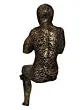 Brown Polyresin Man Sitting In Thinking Position Decorative Figurine