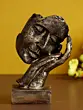 Polyresin Golden Human Face Statue Sleeping on Hands Handcrafted Decorative Showpiece