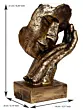 Polyresin Golden Human Face Statue Sleeping on Hands Handcrafted Decorative Showpiece