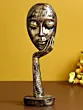 Golden Polyresin Handcrafted Antique Look Thinking Lady Face Showpiece, Human Figurine
