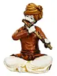 Polyresin Rajasthani Musician Men Statue Playing Flute Human Figurines Home Decor Showpiece
